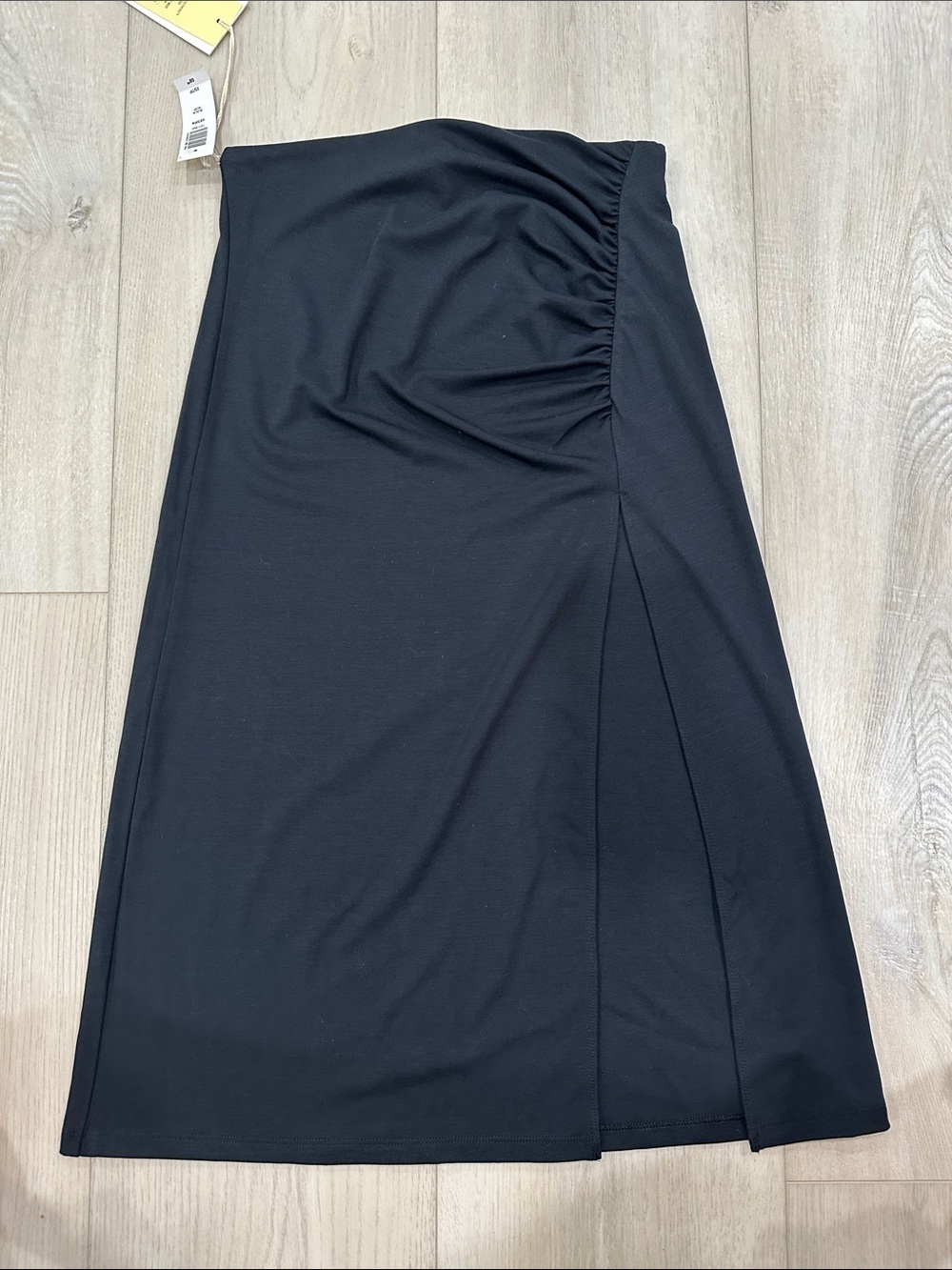 Aritzia Wilfred Vesper Black Ruched Wrap Midi Skirt XS NWT